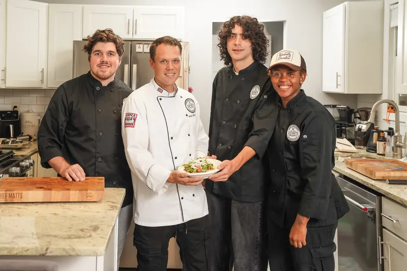 Chef Matts team cooking in a client's kitchen