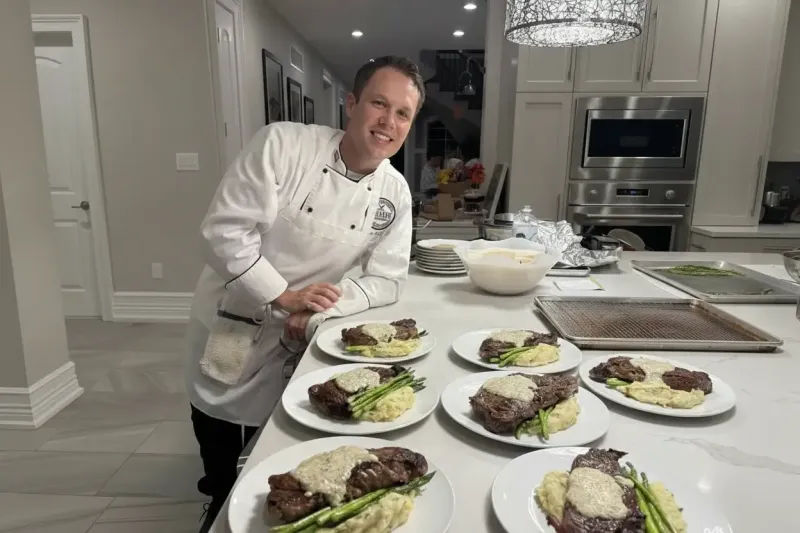 Chef Matt preparing dinner in a home kitchen
